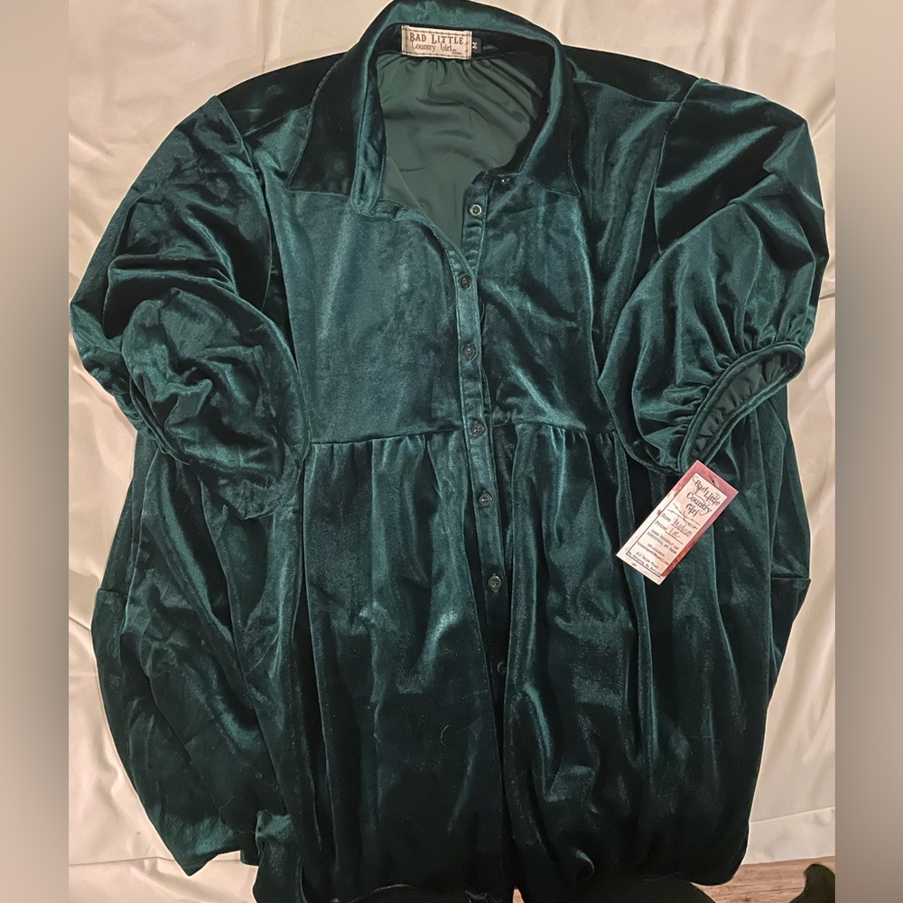 Velvet button up - Picture 2 of 2